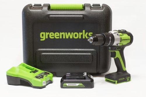 Ütvefúró-csavarozó akkumulátoros Greenworks GD24DD60K2 24v, 60 nm, akku és töltővel