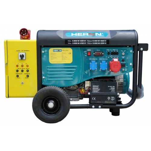 HERON HERON 420 YELLOW, 3 fázisú, 6 kVA-es, vészhelyzeti áramfejlesztő