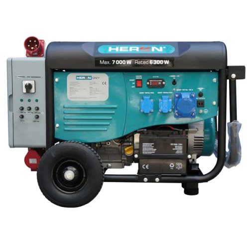 HERON HERON 421 GREY +, 3 fázisú hálózatba köthető 1 fázisú, 6,8 kVA-es vészhelyzeti áramfejlesztő, kommunikációs egységgel