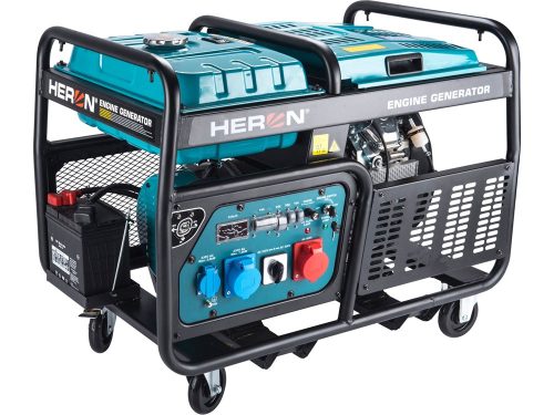 Heron benzinmotoros áramfejlesztő, 13/11 kVA, három- és egyfázisú, benzin üzemű, önindítós